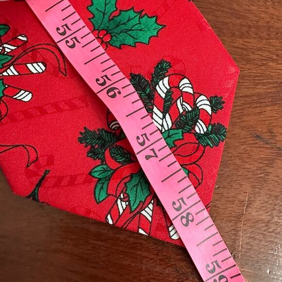 Hallmark Tie Red Green Christmas Xmas Yuoe Tide Greetings Holiday Festive Mens - Picture 8 of 8